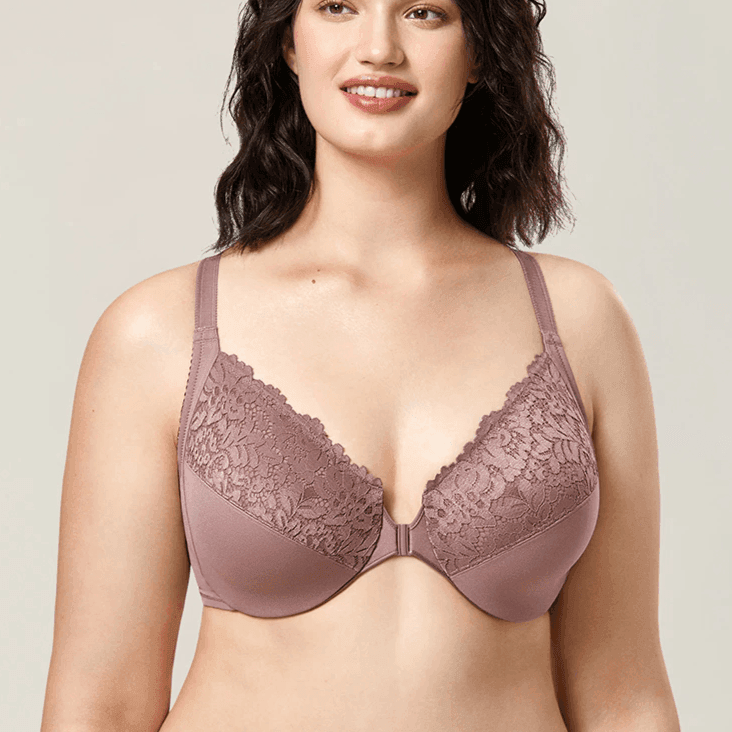 חזיית תחרה מהממת בסגירה קידמית מאזנת ללוק נשי ועדין - לה איסלה