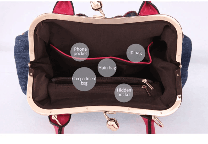 תיק נשי מג'ינס בגיזרה חתיכית של מעצב להופעה של אישה פמיניסטית חזקה - לה איסלה