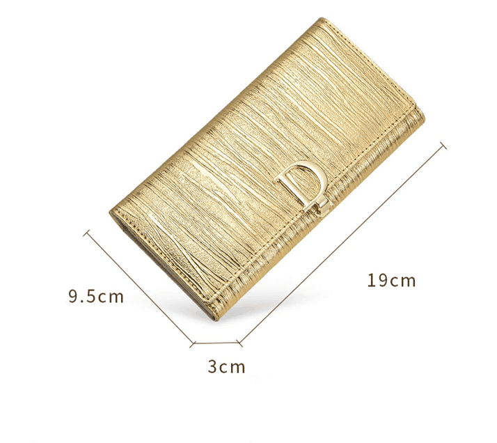 ארנק עור מקורי בסיגנון 'דיור' לאיחסון מרבי עם הרבה תאים ללוק טרנדי ולהופעה אופנתית - לה איסלה