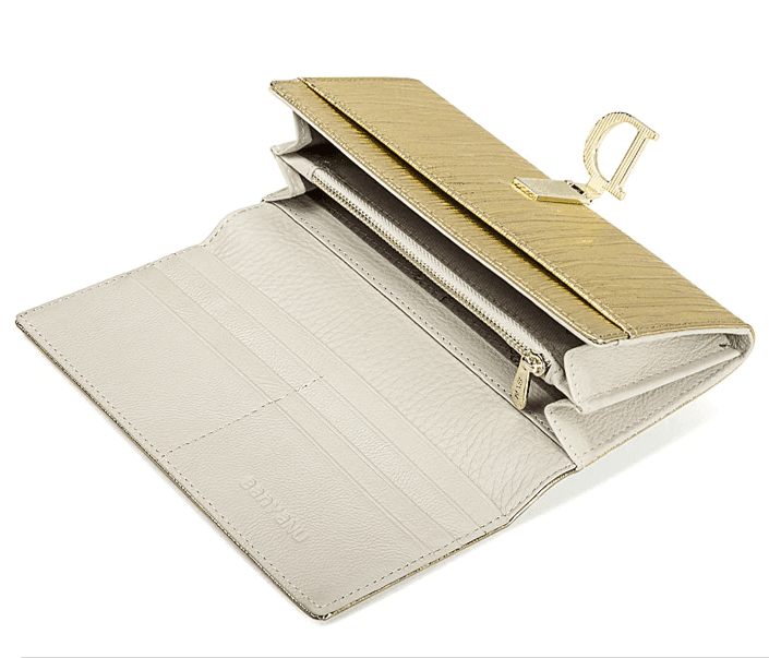 ארנק עור מקורי בסיגנון 'דיור' לאיחסון מרבי עם הרבה תאים ללוק טרנדי ולהופעה אופנתית - לה איסלה