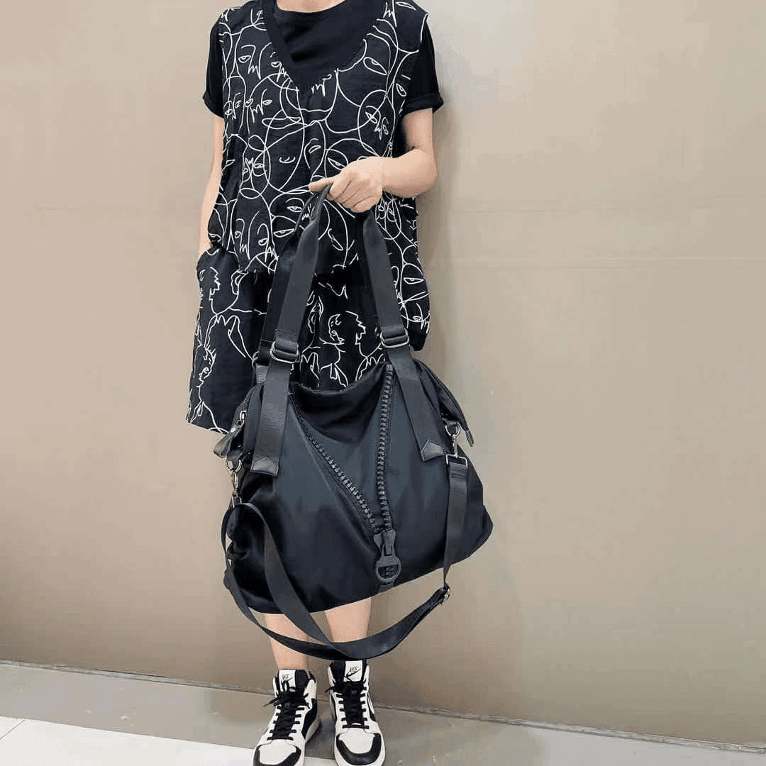 תיק מדליק של מעצב בגיזרת שק עם ריץ רץ אופנתי לעיטור להופעה נשית ייחודית - לה איסלה