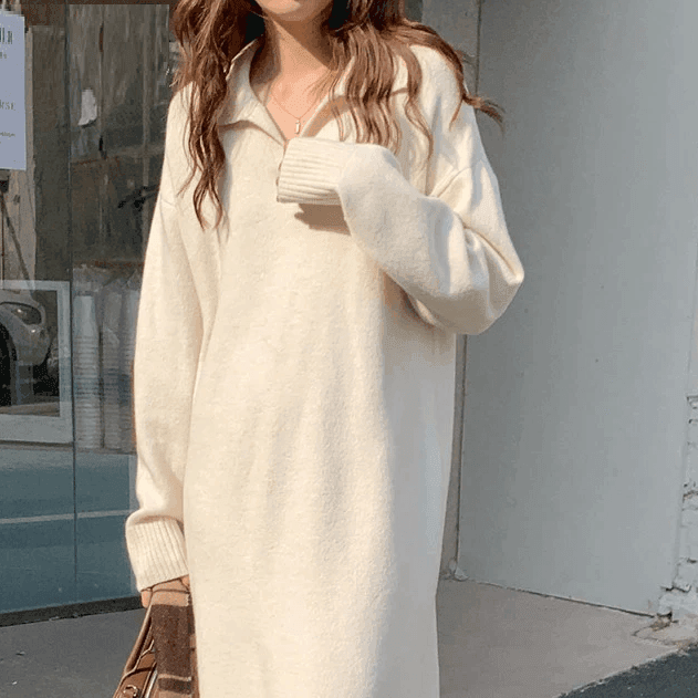 שמלת סריג עם ריץ רץ קידמי מהמם ללוק של אישה שיודעת לתת הופעה - לה איסלה