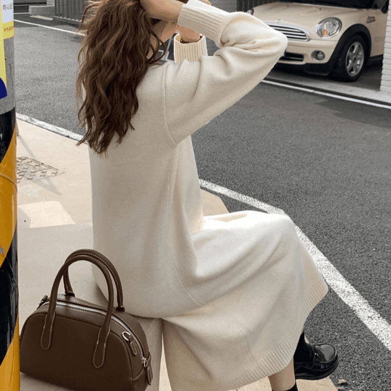 שמלת סריג עם ריץ רץ קידמי מהמם ללוק של אישה שיודעת לתת הופעה - לה איסלה