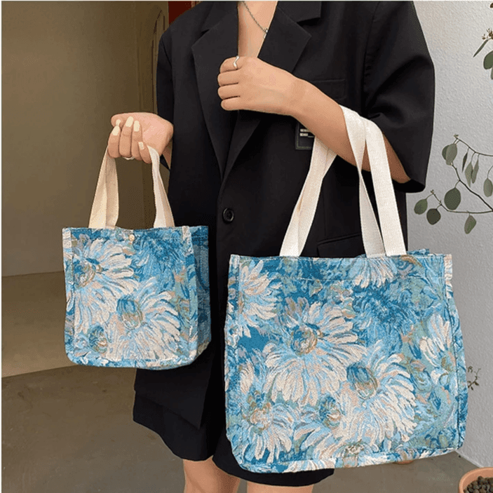 שני תיקי כותנה מושלמים בצבעוניות רכה ומזמינה ולנשיאה של כל סוגי החפצים - לה איסלה