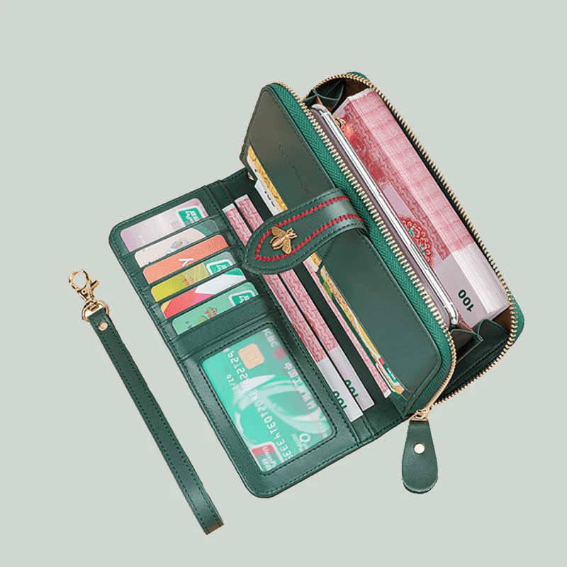 ארנק עור מקורי בחלוקת פטנט נוחה של תאים ללוק אופנתי ייחודי ולהופעה פרקטית - לה איסלה