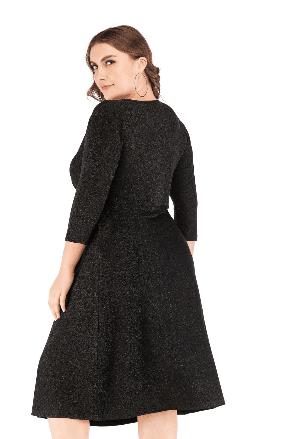 שמלת ערב עונתית בגיזרה נשית נוצצת למידות גדולות בסיגנון איטלקי מרהיב - לה איסלה