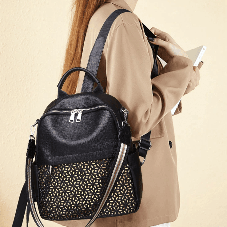 תיק גב מושלם מעור איטלקי משובח בחלוקה נבונה של תאים ולהופעה נשית אלגנטית - לה איסלה