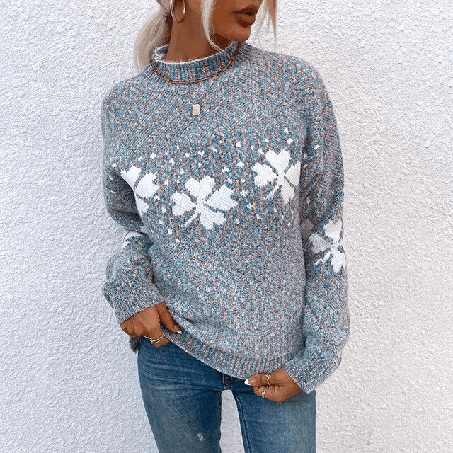 סריג תלתן מהפנא בגימור צווארון חלקי לוק של אישה רכה ועוטפת ולהופעה מדוייקת - לה איסלה