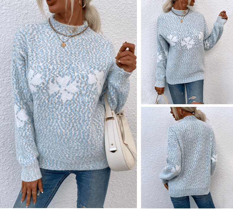 סריג תלתן מהפנא בגימור צווארון חלקי לוק של אישה רכה ועוטפת ולהופעה מדוייקת - לה איסלה