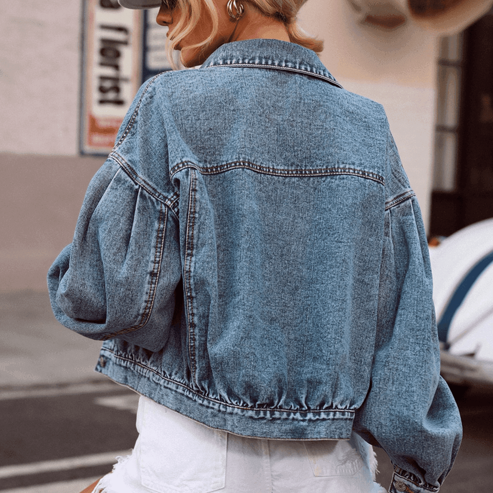 ג'קט ג'ינס מושלם בגימור שרוולים תפוחים להופעה נשית יוקרתית וללוק מושקע שלך - לה איסלה