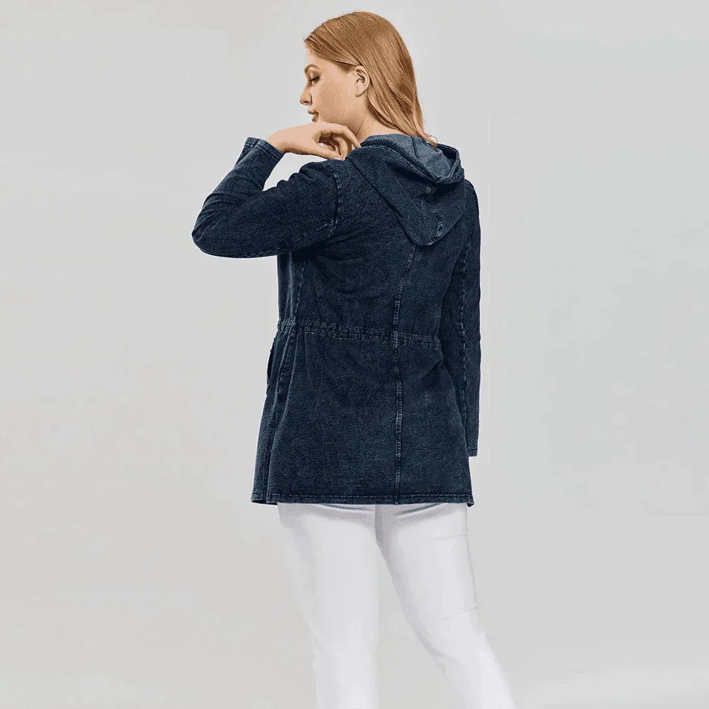 קרדיגן ג'קט מכותנה בגיזרה נשית ולא מתאמצת בשילוב ריץ רץ פרקטי להופעה מהממת - לה איסלה