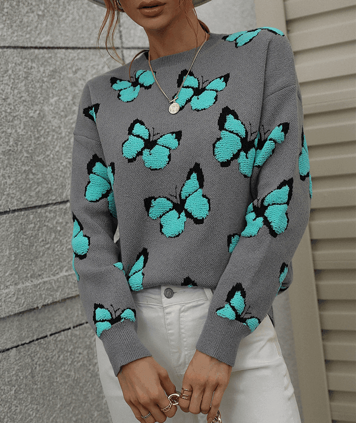 סריג פרפרים של מעצב איטלקי בגימור מחמם ללוק של אישה מהפנטת וממגנטת - לה איסלה