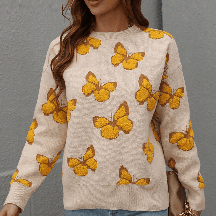 סריג פרפרים של מעצב איטלקי בגימור מחמם ללוק של אישה מהפנטת וממגנטת - לה איסלה