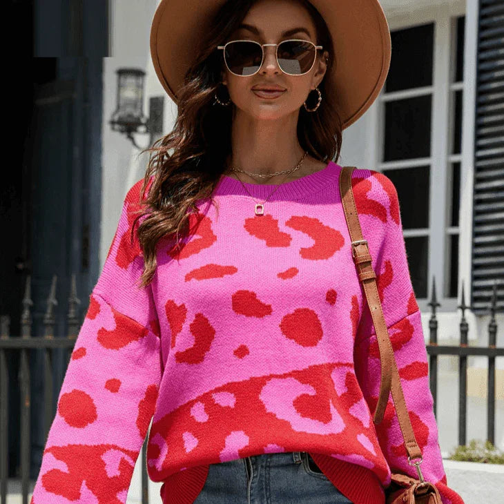 סריג בסגנון מנומר עם שרוולים תפוחים ללוק של אישה בולטת ולהופעה מושלמת - לה איסלה