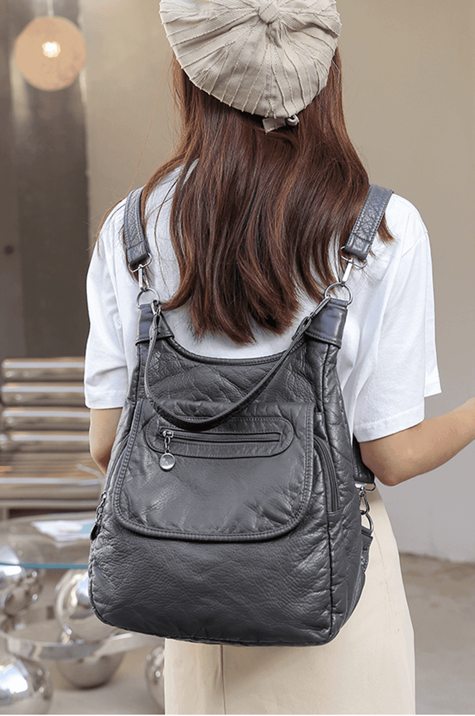 תיק פטנט בגיזרה נשית אורטופדית לגב עם אופציה לנשיאה בכמה מצבים ללוק אופנתי - לה איסלה