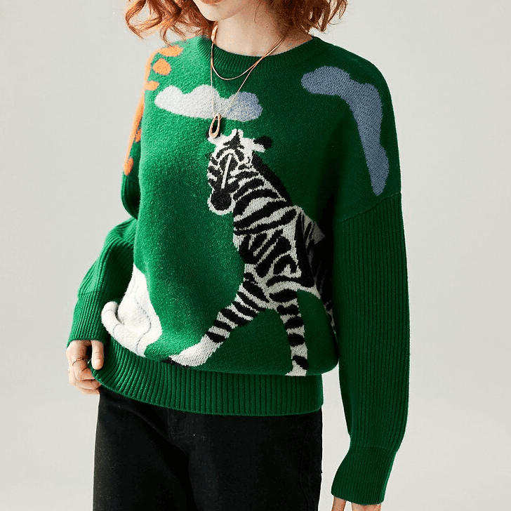 סריג מעצב בגימור של הדפס זברה אופנתי ללוק של אישה שרוצה לבלוט ולהופעה מרהיבה - לה איסלה