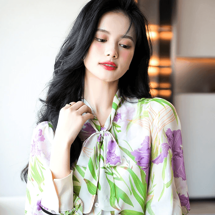 חולצת קשירה מהממת בצבעי סגול לילך ללוק אלגנטי משגע להופעה עוצמתית מרהיבה - לה איסלה