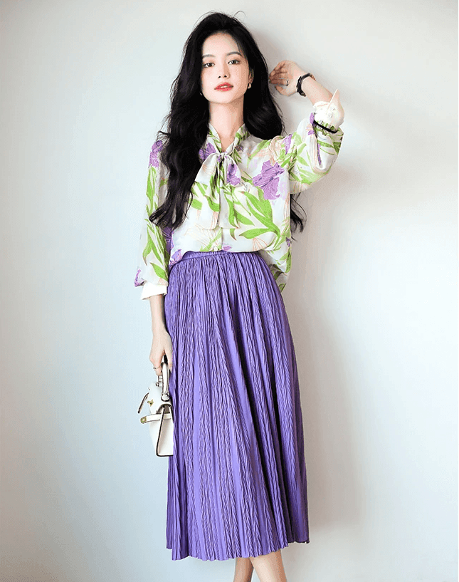 חולצת קשירה מהממת בצבעי סגול לילך ללוק אלגנטי משגע להופעה עוצמתית מרהיבה - לה איסלה