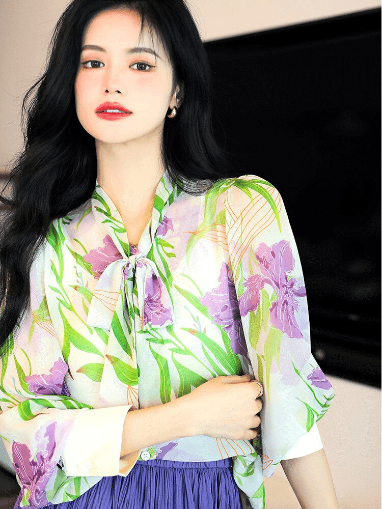 חולצת קשירה מהממת בצבעי סגול לילך ללוק אלגנטי משגע להופעה עוצמתית מרהיבה - לה איסלה