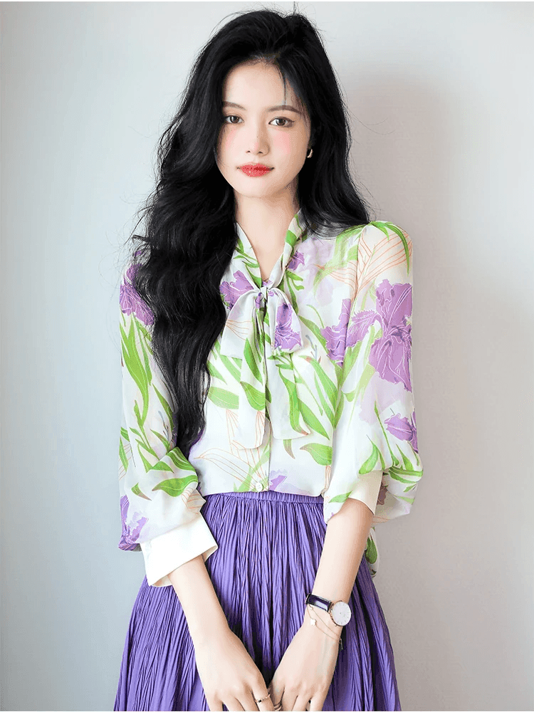 חולצת קשירה מהממת בצבעי סגול לילך ללוק אלגנטי משגע להופעה עוצמתית מרהיבה - לה איסלה