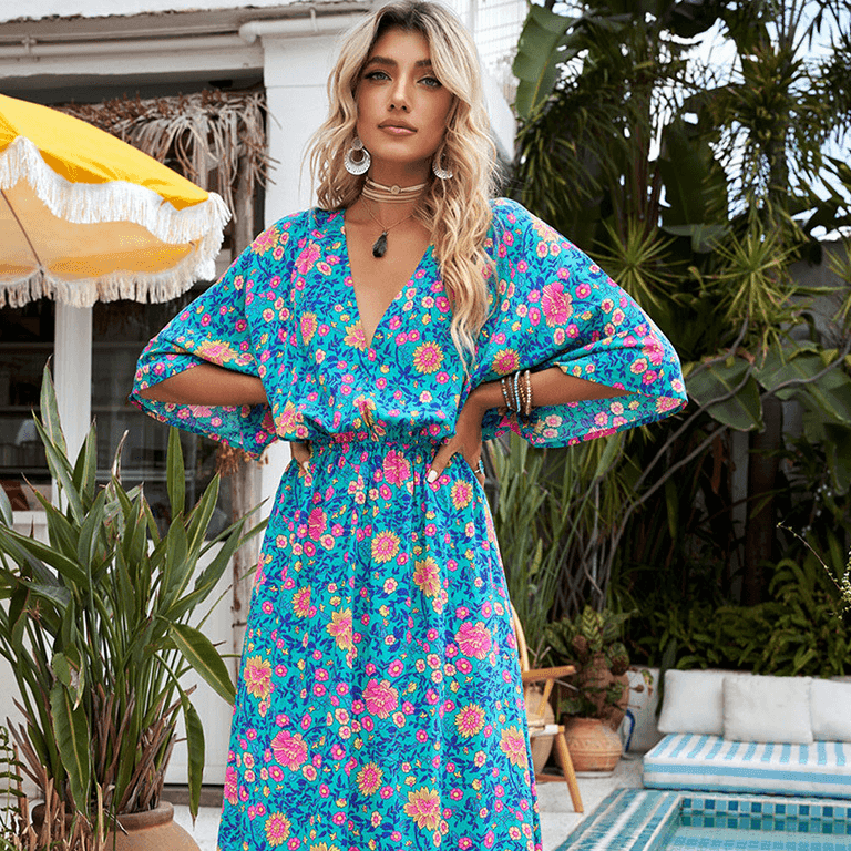 שמלת מנג'ט מהממת לחג בגימור פרחוני מפתיע בצבעוניות מרגשת ללוק חם ומזמין - לה איסלה