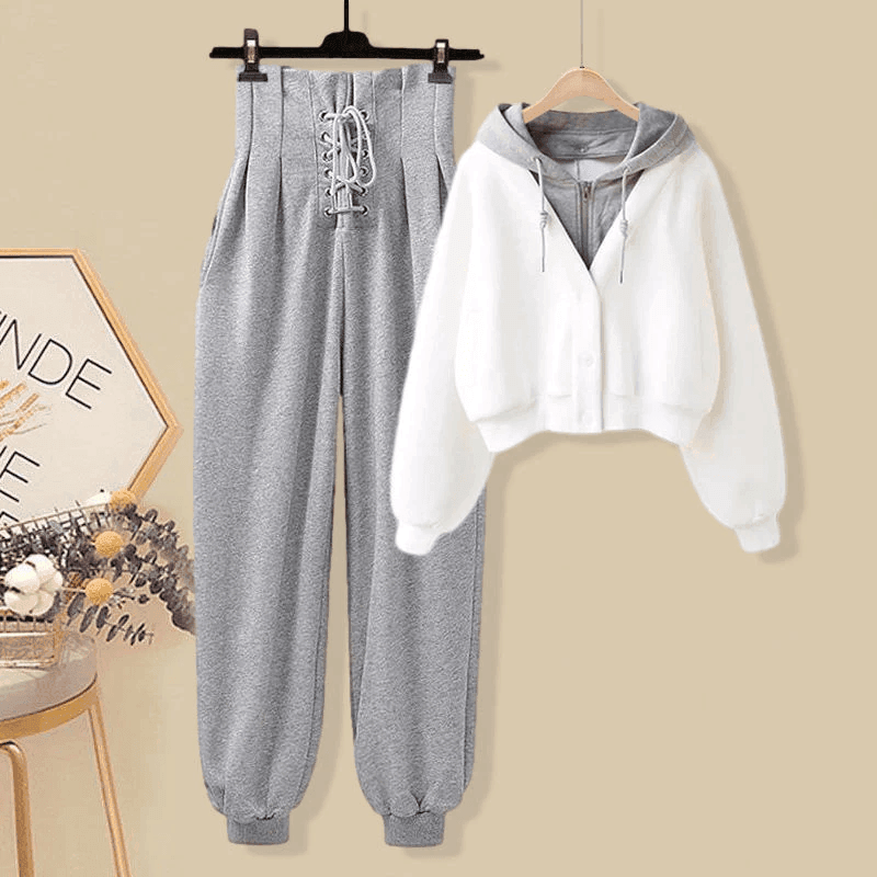 סט כותנה מ-ש-ג-ע בסטייל של אופנת רחוב ספורטיבית ללוק נשי קליל ואופנתי - לה איסלה