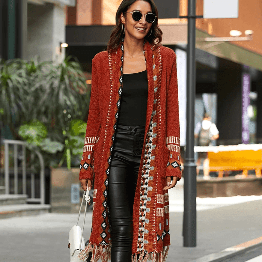 קרידגן נשי אתני עם פרנזים ללוק נשי שמח וקורן ולהופעה של אישה מובילה - לה איסלה