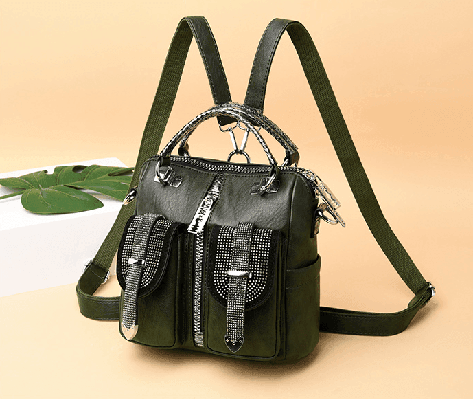 תיק גב מ-ש-ג-ע של מעצב ניו יורקי בגימור זרקונים אופנתיים ללוק נשי מהמם - לה איסלה