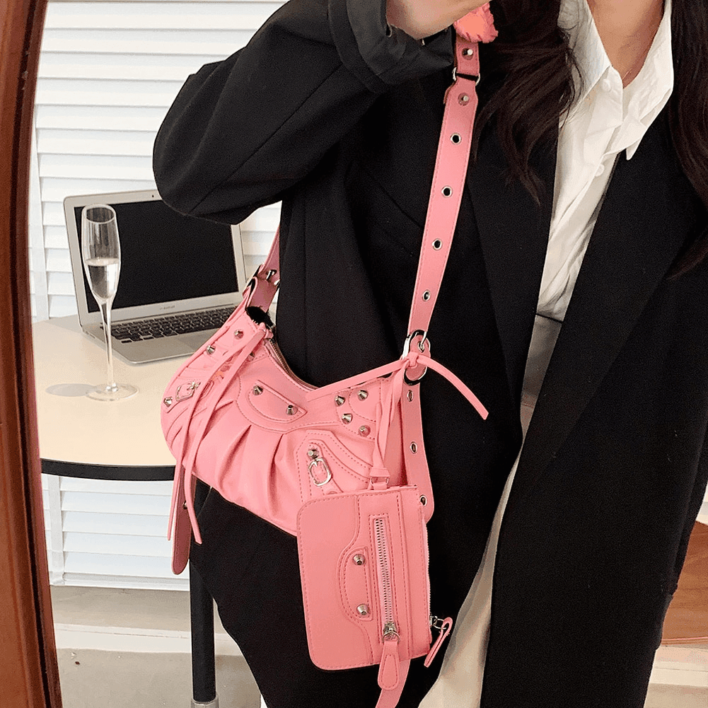 תיק אופנתי ליציאות בשילוב ארנק תואם לכסף קטן להופעה נשית אלגנטית ויוקרתית - לה איסלה