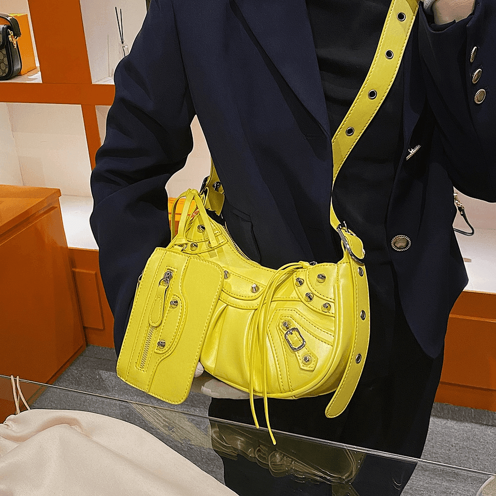 תיק אופנתי ליציאות בשילוב ארנק תואם לכסף קטן להופעה נשית אלגנטית ויוקרתית - לה איסלה