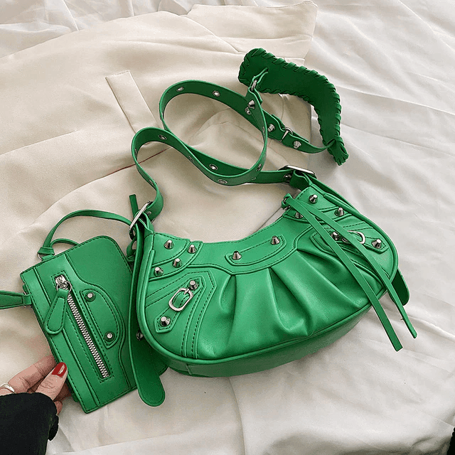 תיק אופנתי ליציאות בשילוב ארנק תואם לכסף קטן להופעה נשית אלגנטית ויוקרתית - לה איסלה