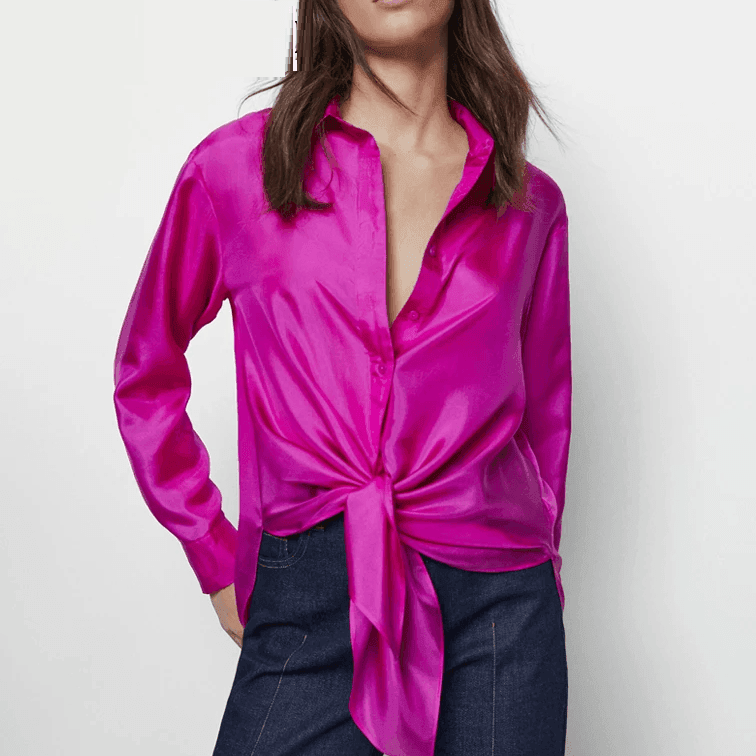 חולצת סטאן בקשירה נשית מהממת בגיזרה עדינה ומהפנטת ללוק ה-י-ס-ט-ר-י - לה איסלה