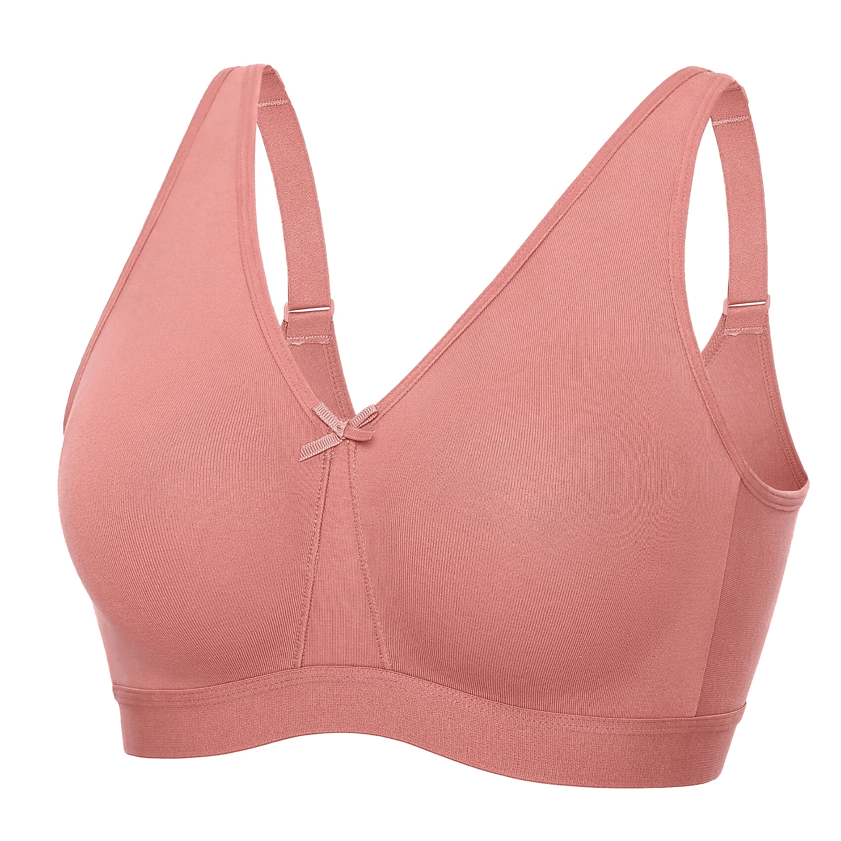 חזיית כותנה נוחה ללא עצם למראה נשי עדין ומיוחד - ורוד - לה איסלה