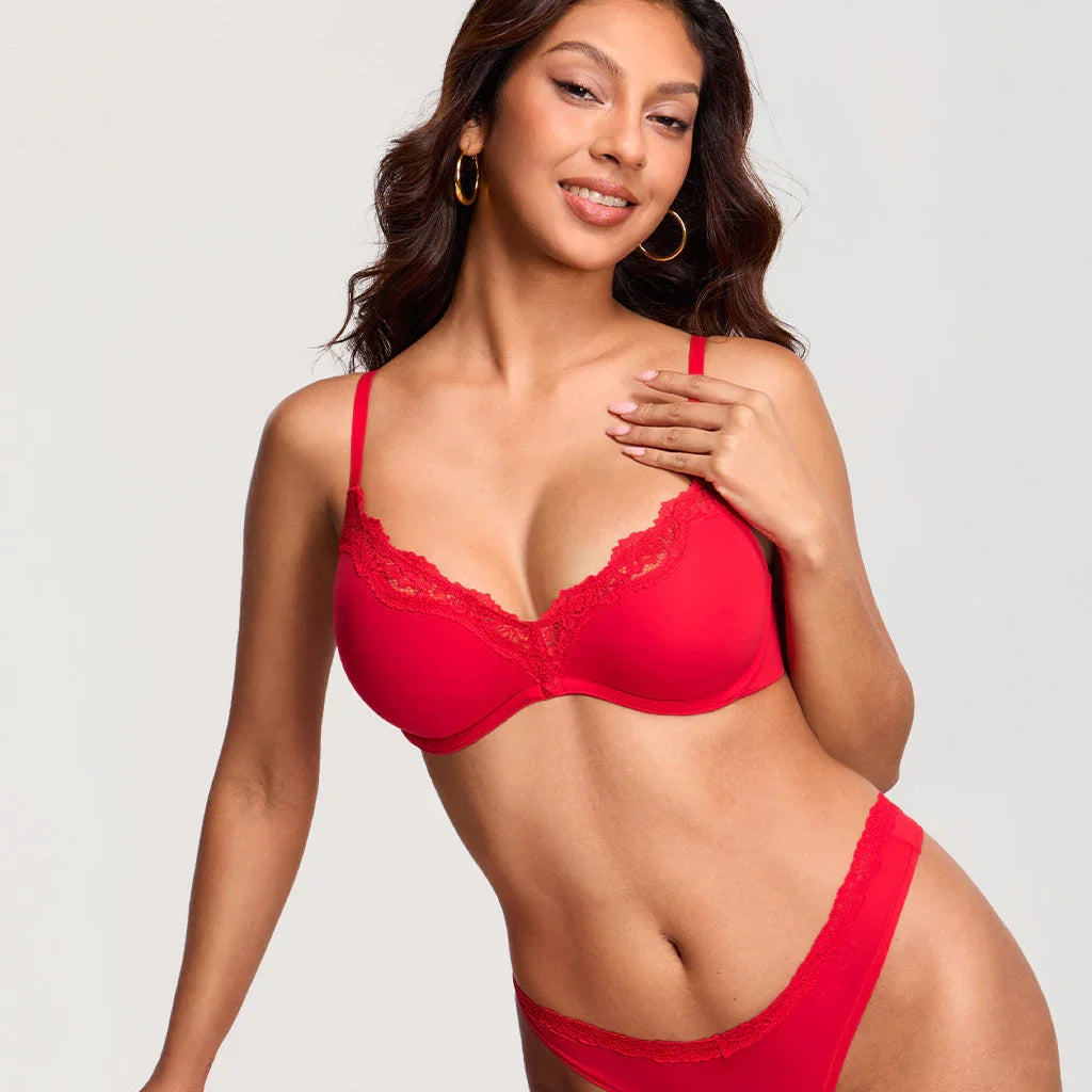 חזיית עצם בשילוב תחרה עדינה בגימור מהפנט לחזה עומד וללוק מנצח