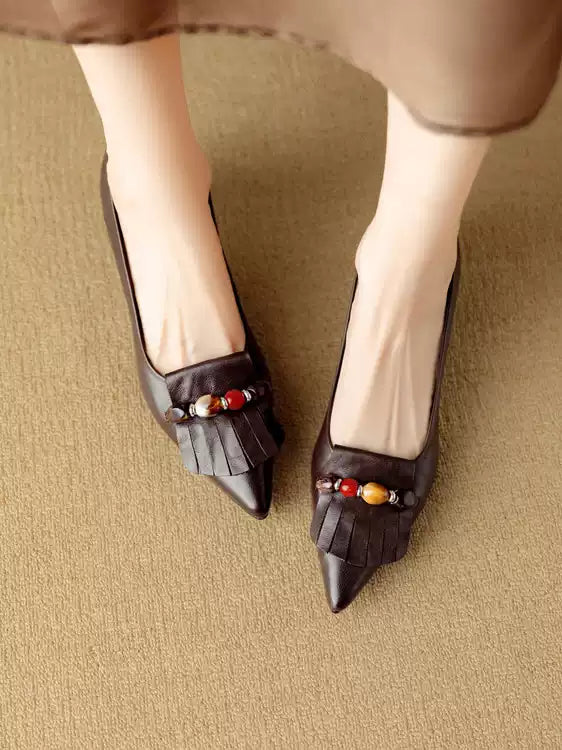 מוקסין עור איטלקי בסגנון שנות ה-90 להופעה נשית טרנדית וללוק מהפנט