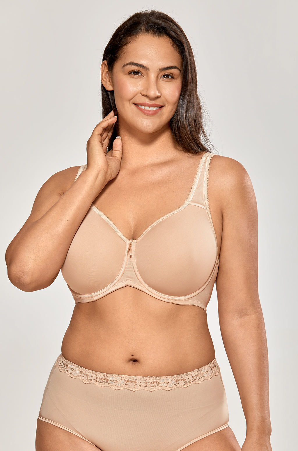 חזיית מינימייזר מרופדת לאחיזה אורטופדית בגב בכיסוי מלא ואפקטיבי