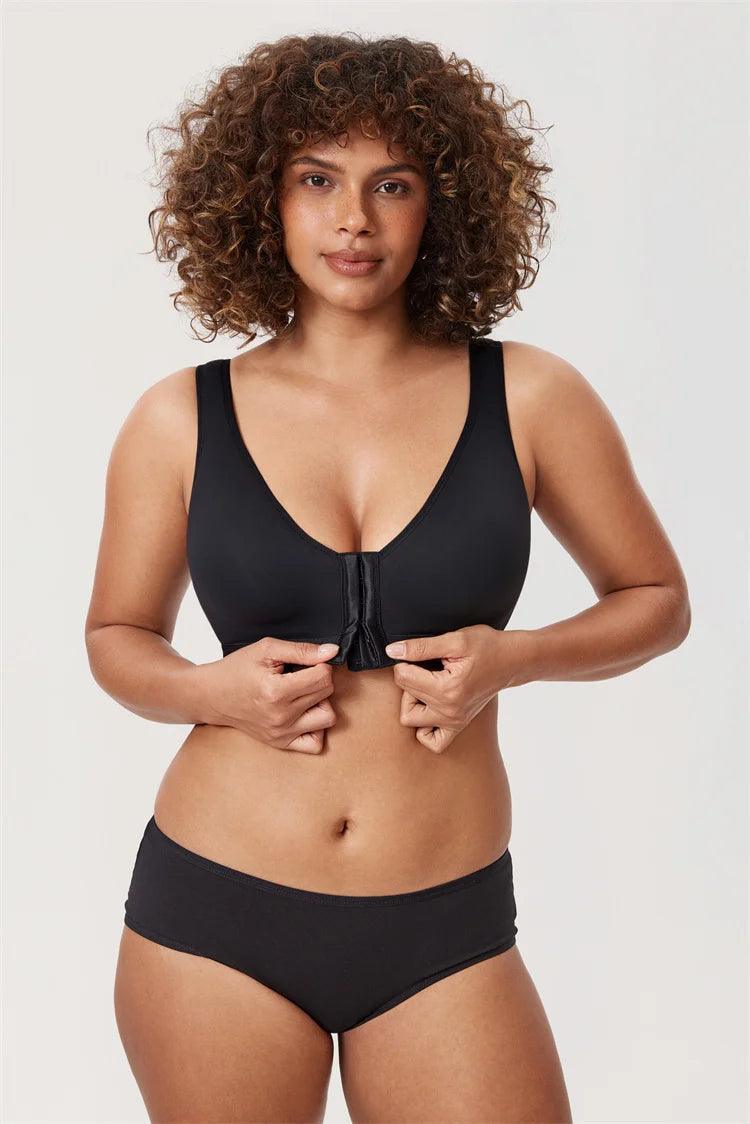 חזיית פטנט בסגירה קדמית עם ריפוד קל X-SHAPE לחזה זקוף - לה איסלה: אופנה וחזיות פרימיום